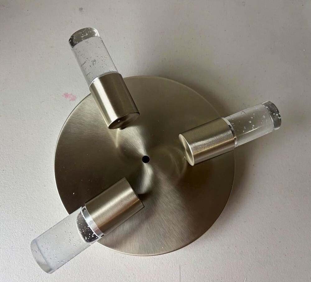 3-Light LED Wall Sconce Brushed Silver Finish Clear Glass Shades Hardwired